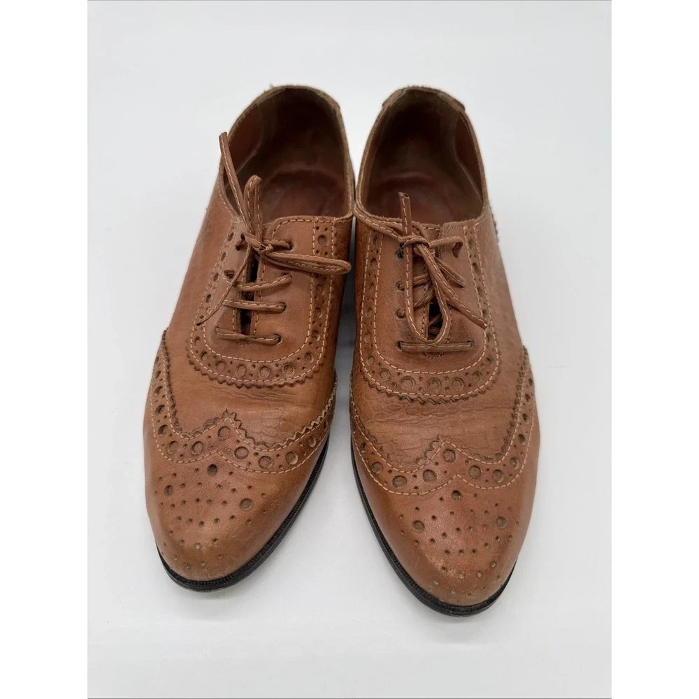 Vintage‎ Bellini Women's Wingtip Brown Leather Shoes Size 7.5 B